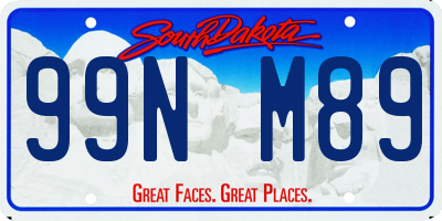 SD license plate 99NM89