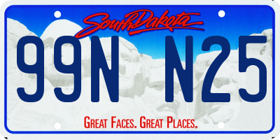 SD license plate 99NN25