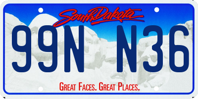 SD license plate 99NN36