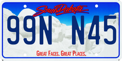 SD license plate 99NN45