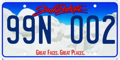 SD license plate 99NO02