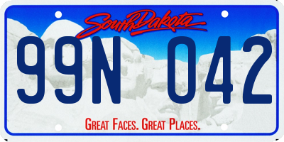 SD license plate 99NO42