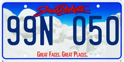 SD license plate 99NO50