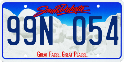 SD license plate 99NO54