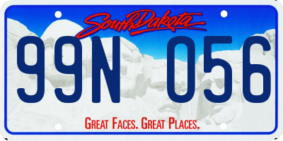 SD license plate 99NO56
