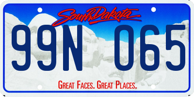 SD license plate 99NO65