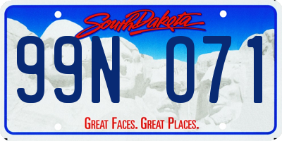 SD license plate 99NO71