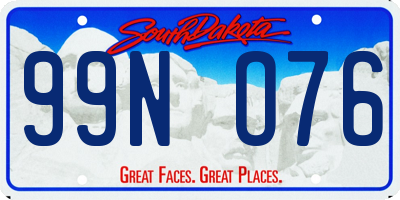 SD license plate 99NO76