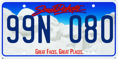 SD license plate 99NO80