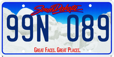 SD license plate 99NO89