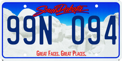 SD license plate 99NO94