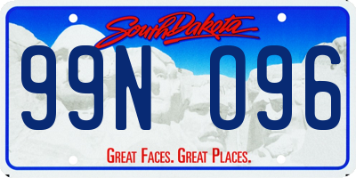 SD license plate 99NO96
