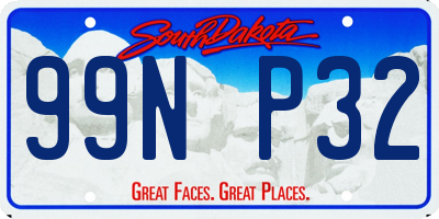 SD license plate 99NP32