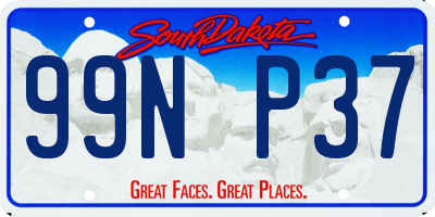 SD license plate 99NP37