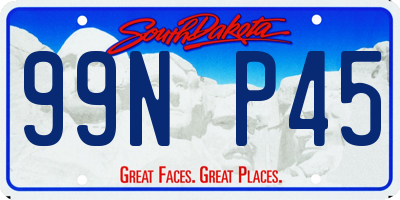SD license plate 99NP45
