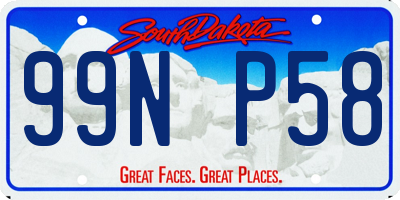 SD license plate 99NP58