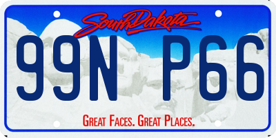 SD license plate 99NP66