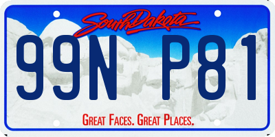 SD license plate 99NP81