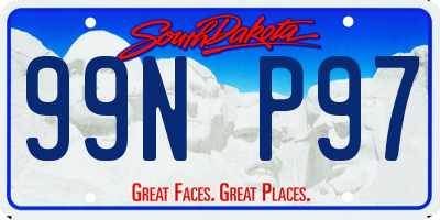 SD license plate 99NP97