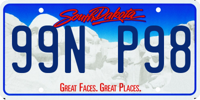 SD license plate 99NP98