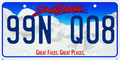 SD license plate 99NQ08