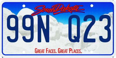 SD license plate 99NQ23