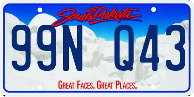 SD license plate 99NQ43