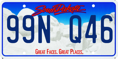 SD license plate 99NQ46