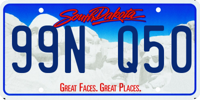 SD license plate 99NQ50