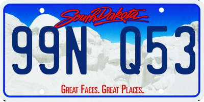 SD license plate 99NQ53