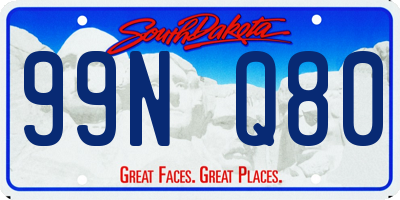 SD license plate 99NQ80