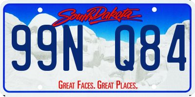 SD license plate 99NQ84