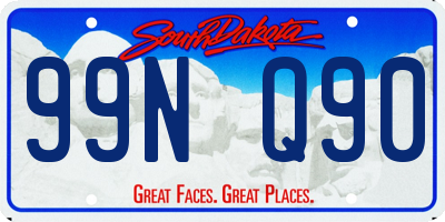 SD license plate 99NQ90