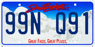 SD license plate 99NQ91