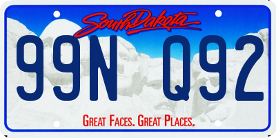 SD license plate 99NQ92