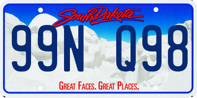 SD license plate 99NQ98