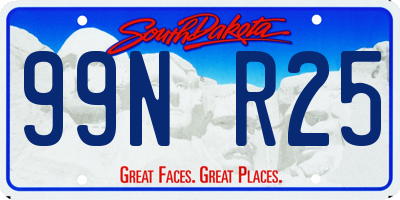 SD license plate 99NR25