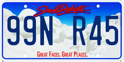 SD license plate 99NR45