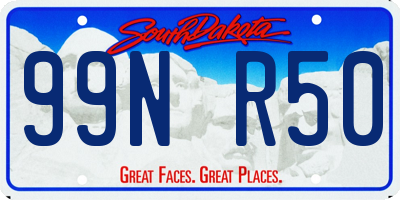 SD license plate 99NR50