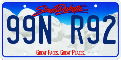 SD license plate 99NR92