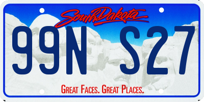 SD license plate 99NS27