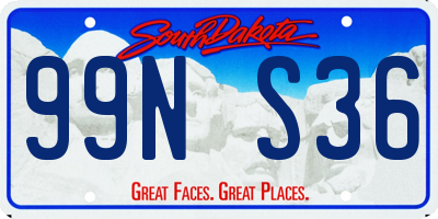 SD license plate 99NS36