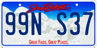 SD license plate 99NS37