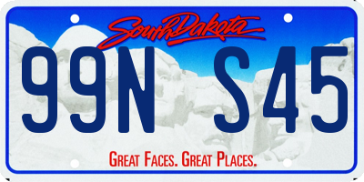 SD license plate 99NS45