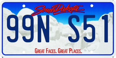 SD license plate 99NS51