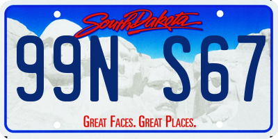 SD license plate 99NS67