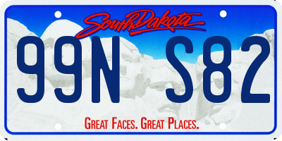SD license plate 99NS82