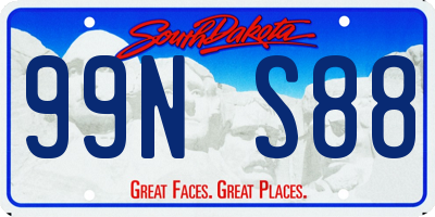 SD license plate 99NS88