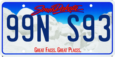 SD license plate 99NS93