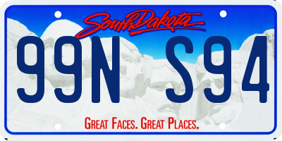 SD license plate 99NS94